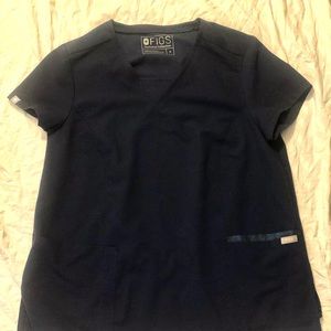 FIGS Three Pocket Scrub Top Size S Navy